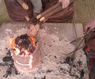 traditional smelting using Irish charcoal